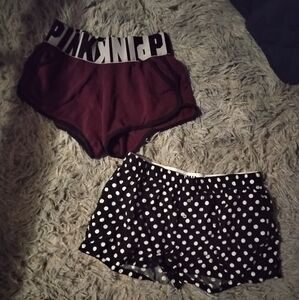 2 PINK Sleep Shorts XS